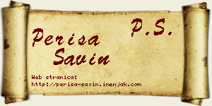 Periša Savin vizit kartica